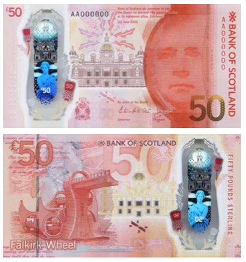 Банк Шотландии объявил о выпуске новой банкноты 50 Фунтов