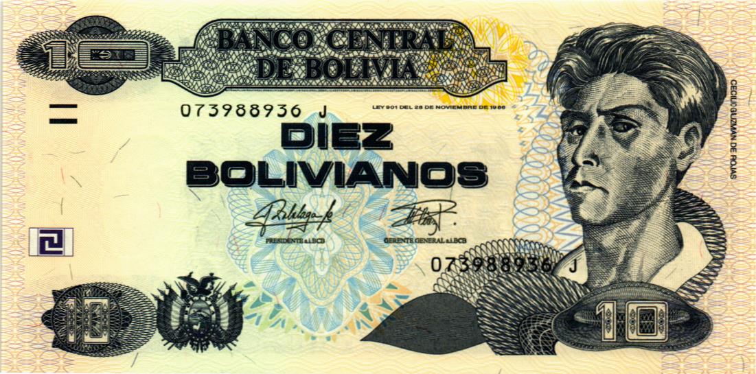 БОЛИВИЯ 10 БОЛИВИАНОС