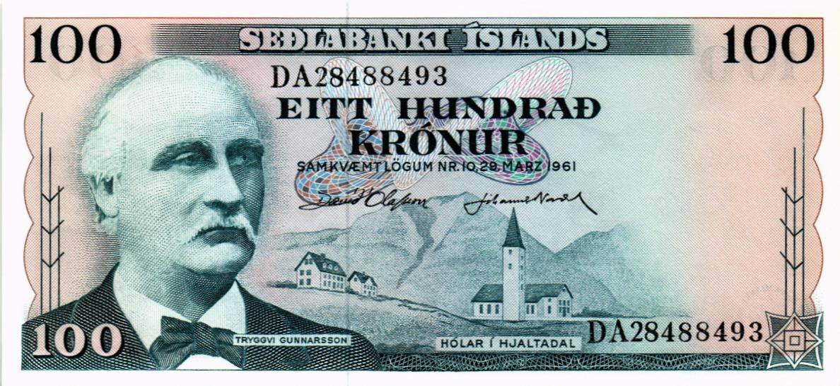 ИСЛАНДИЯ 100 КРОН мини 1