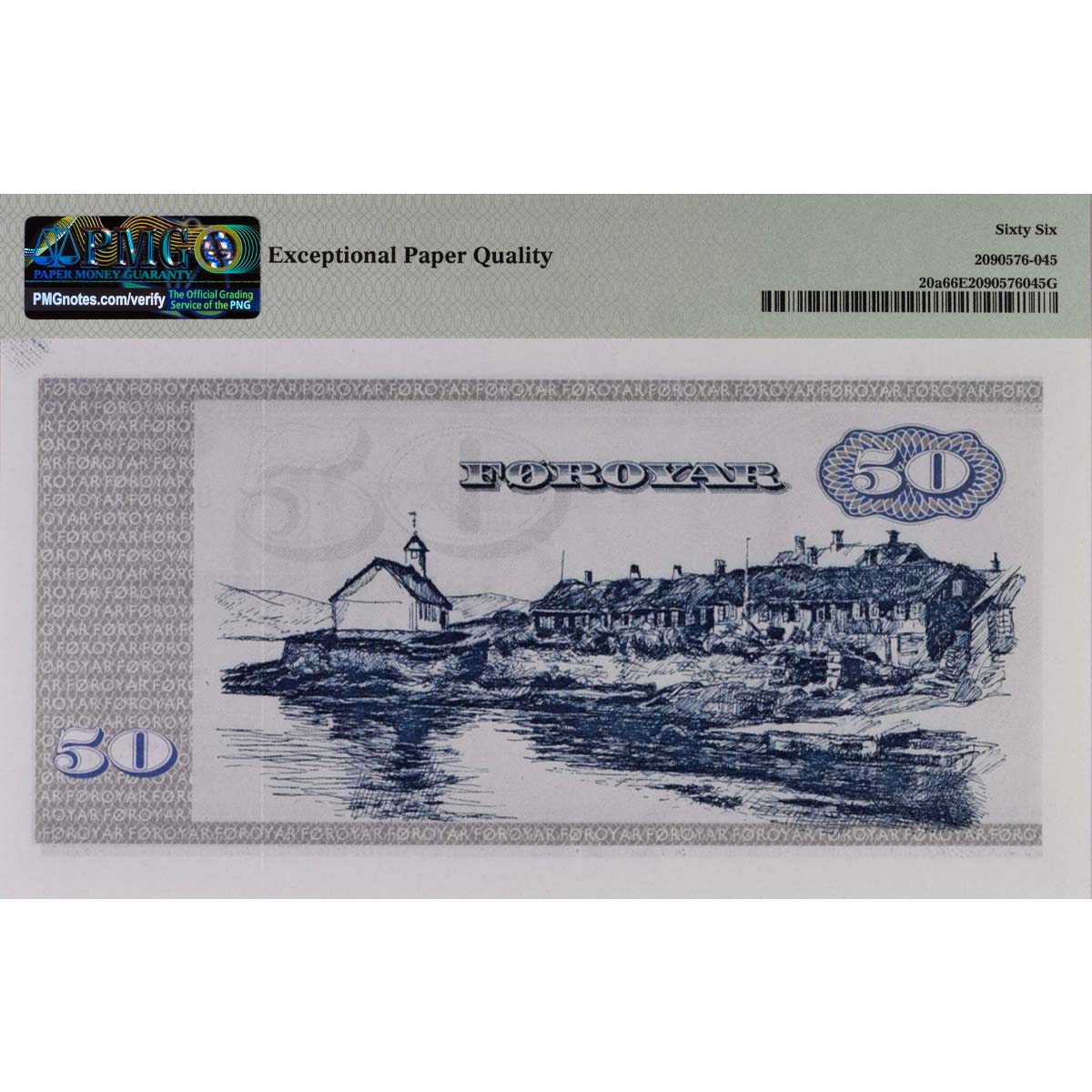 ФАРЕРСКИЕ ОСТРОВА 50 КРОН (PMG - GRADE 66) мини 2