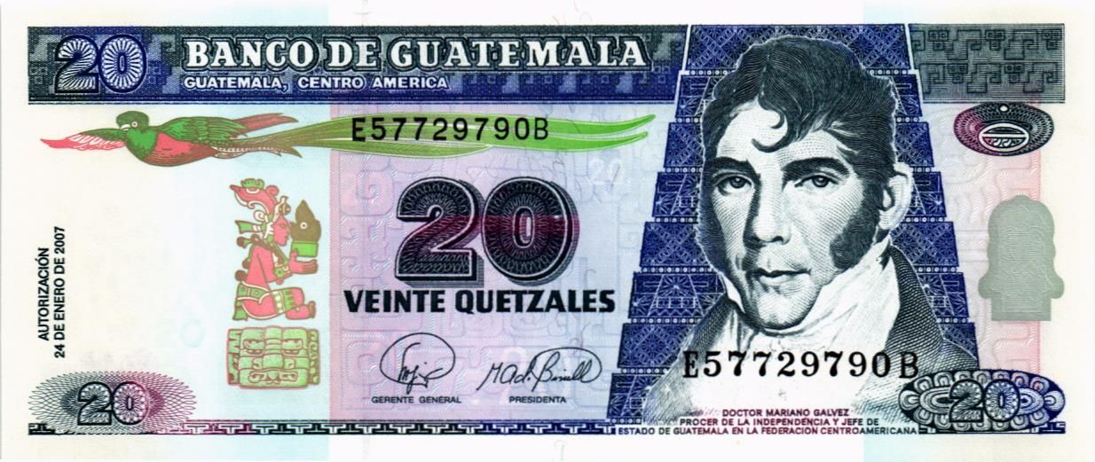 ГВАТЕМАЛА 20 КЕТСАЛЬ