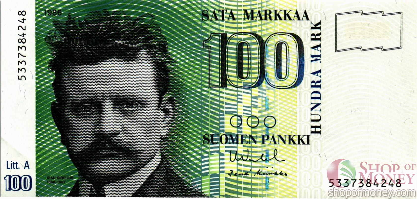 ФИНЛЯНДИЯ 100 МАРОК (Litt. A)