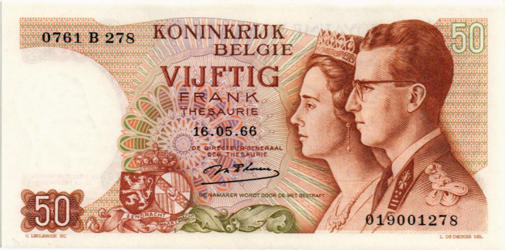 БЕЛЬГИЯ 50 ФРАНКОВ мини 1