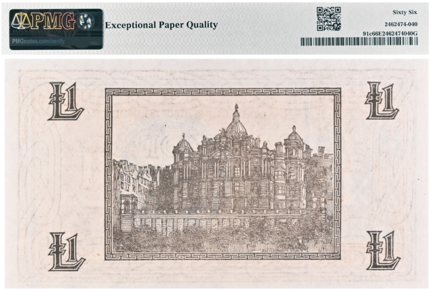 ШОТЛАНДИЯ 1 ФУНТ (PMG - GRADE 66) мини 2