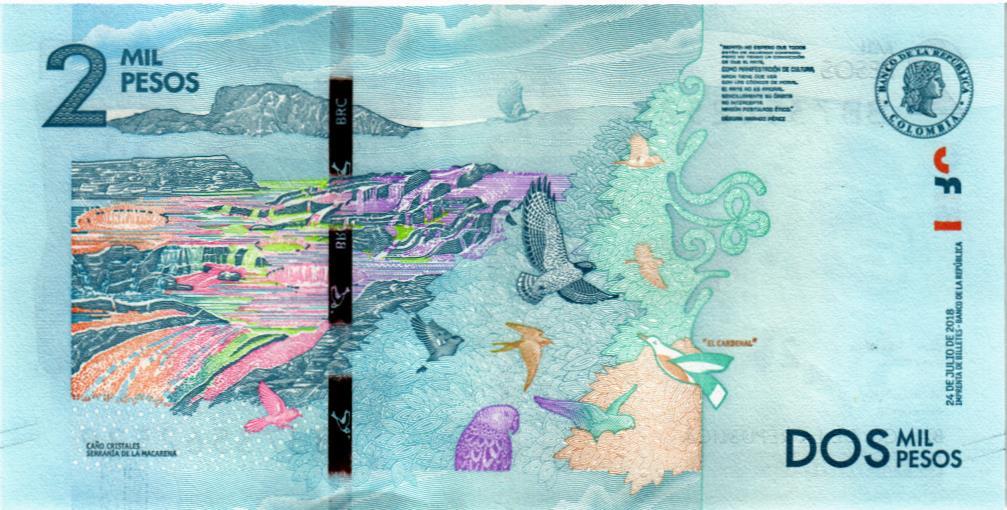 КОЛУМБИЯ 2000 ПЕСО (24.07.2018) мини 2