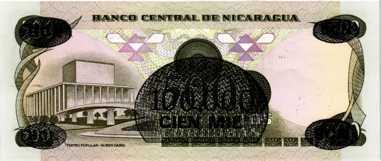 НИКАРАГУА 100000 КОРДОБА (НАДПЕЧАТКА) мини 2