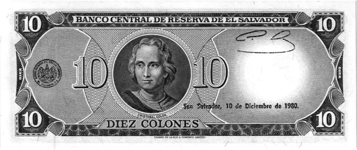 САЛЬВАДОР 10 КОЛОН (21.07.1980 - 10.12.1980) мини 2