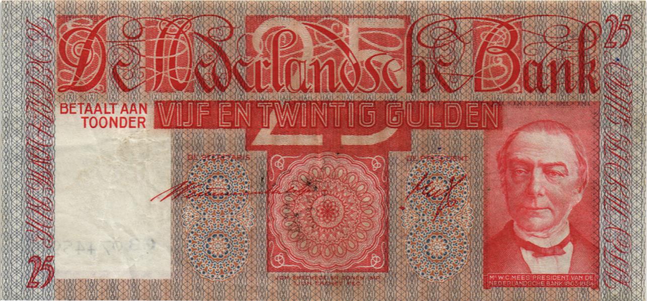 НИДЕРЛАНДЫ 25 ГУЛЬДЕНОВ (24.01.1941)