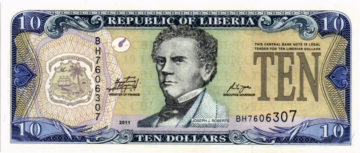 ЛИБЕРИЯ 10 ДОЛЛАРОВ