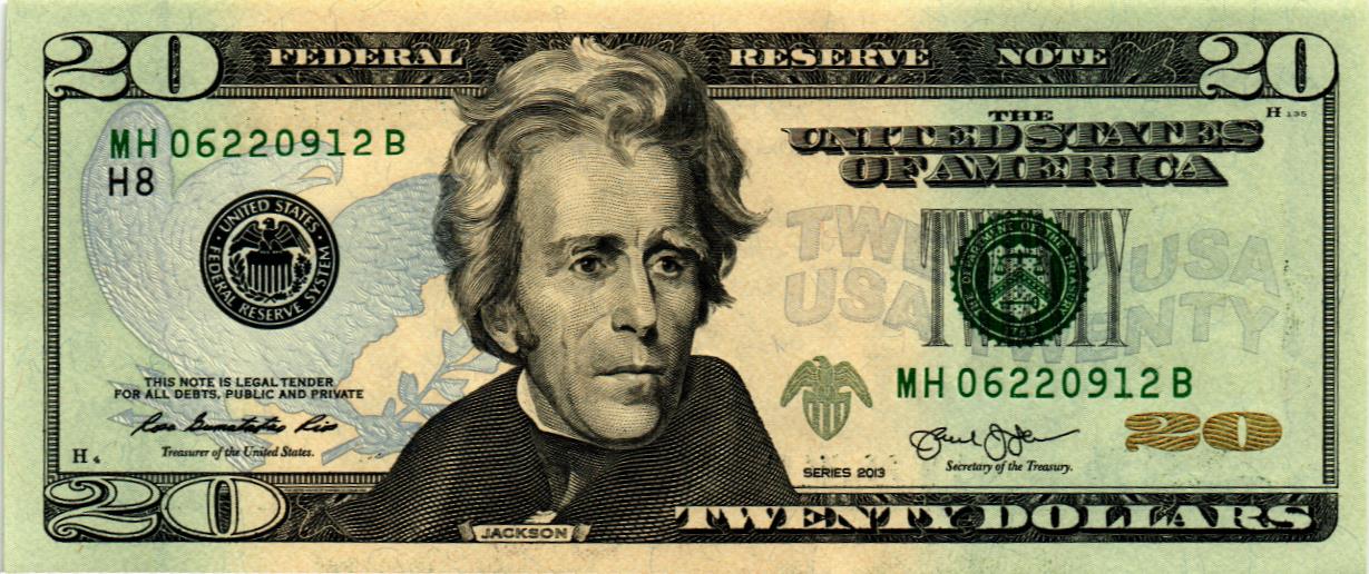 США 20 ДОЛЛАРОВ (H - СЕНТ-ЛУИС)