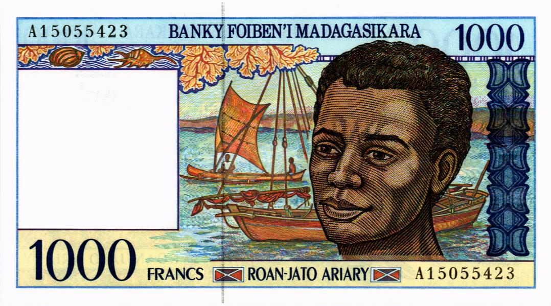 МАДАГАСКАР 1000 ФРАНКОВ мини 1