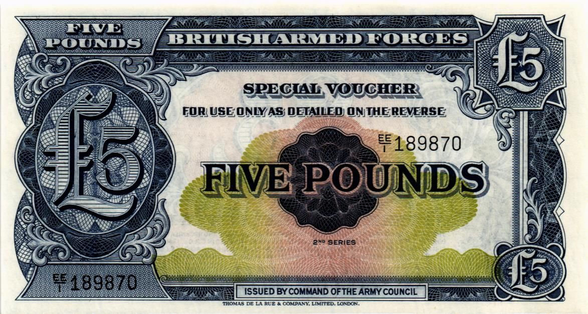 ВЕЛИКОБРИТАНИЯ / АНГЛИЯ 5 ФУНТОВ (БРИТАНСКАЯ АРМИЯ)