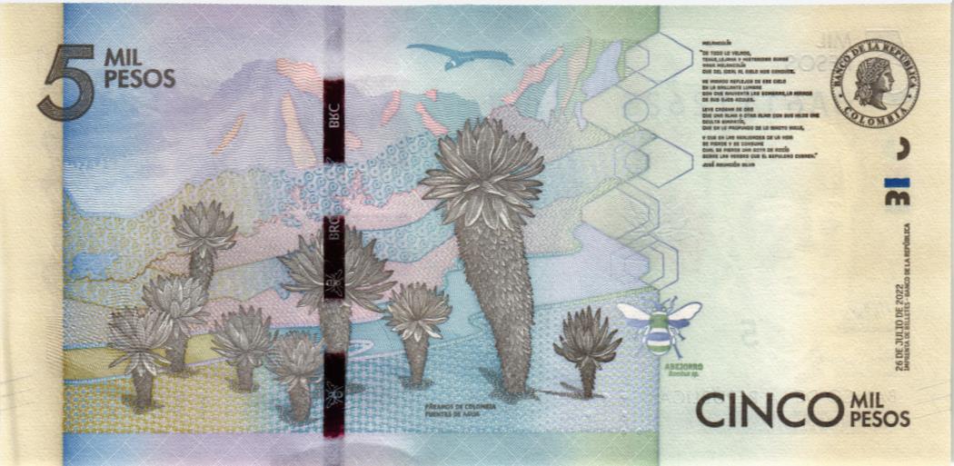 КОЛУМБИЯ 5000 ПЕСО (26.07.2022) мини 2