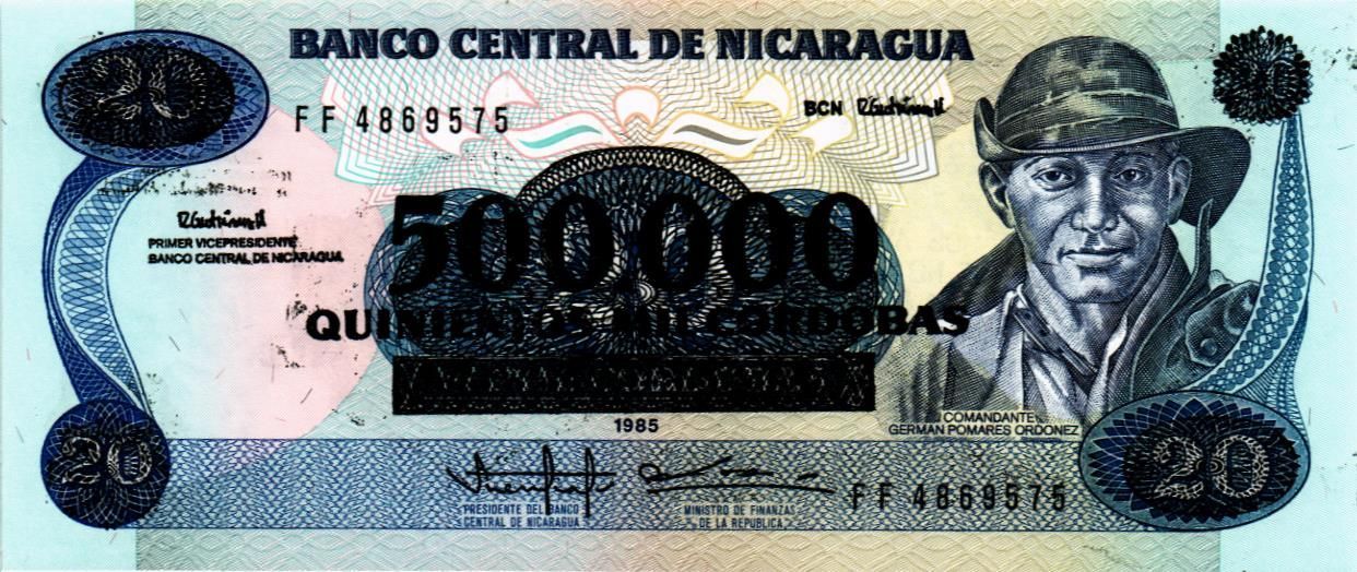 НИКАРАГУА 500000 КОРДОБА (НАДПЕЧАТКА)