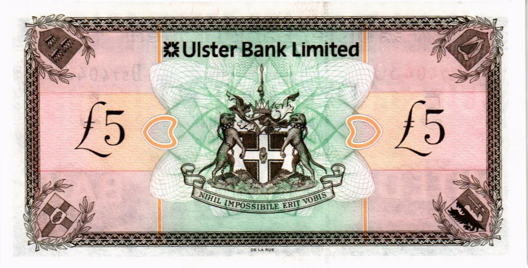 СЕВЕРНАЯ ИРЛАНДИЯ 5 ФУНТОВ (ULSTER BANK) мини 2