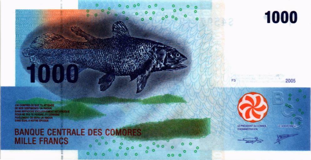 КОМОРСКИЕ ОСТРОВА 1000 ФРАНКОВ мини 1