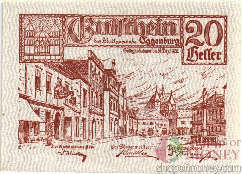 АВСТРИЯ 20 ХЕЛЛЕРОВ (НОТГЕЛЬД)