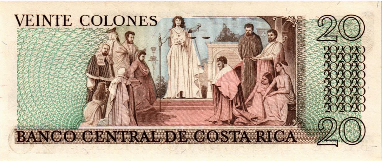 КОСТА-РИКА 20 КОЛОН (08.07.1982) мини 2