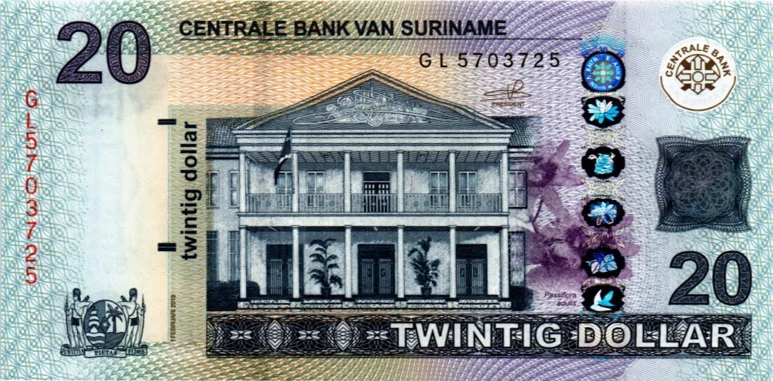 2019 долларов в рублях. Доллар Суринама.