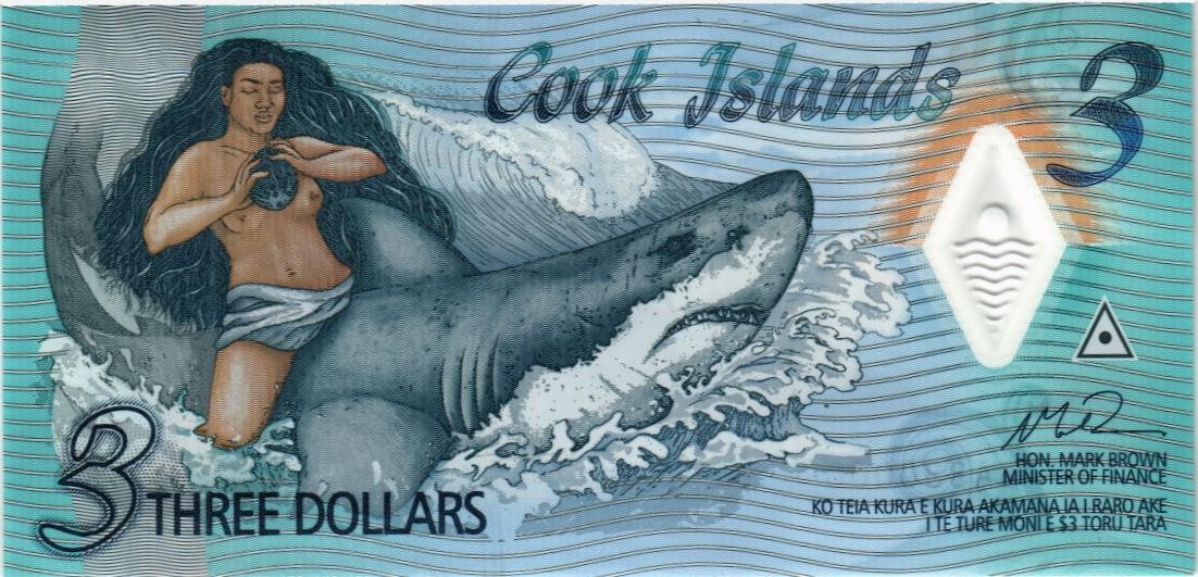 ОСТРОВА КУКА 3 ДОЛЛАРА (АА)