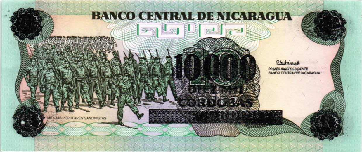 НИКАРАГУА 10000 КОРДОБА (НАДПЕЧАТКА) мини 2