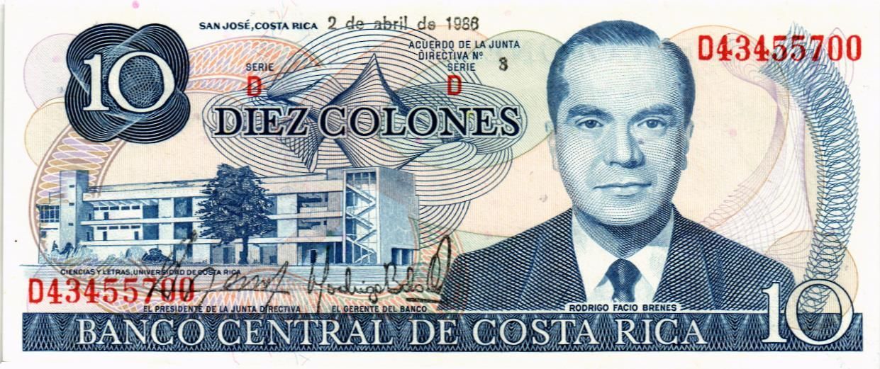КОСТА-РИКА 10 КОЛОН мини 1