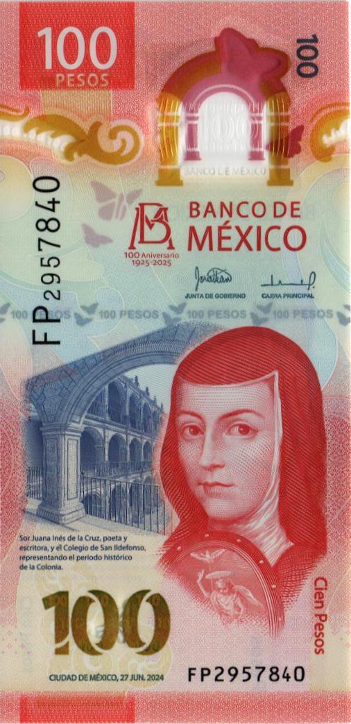 МЕКСИКА 100 ПЕСО (НАДПЕЧАТКА) мини 1