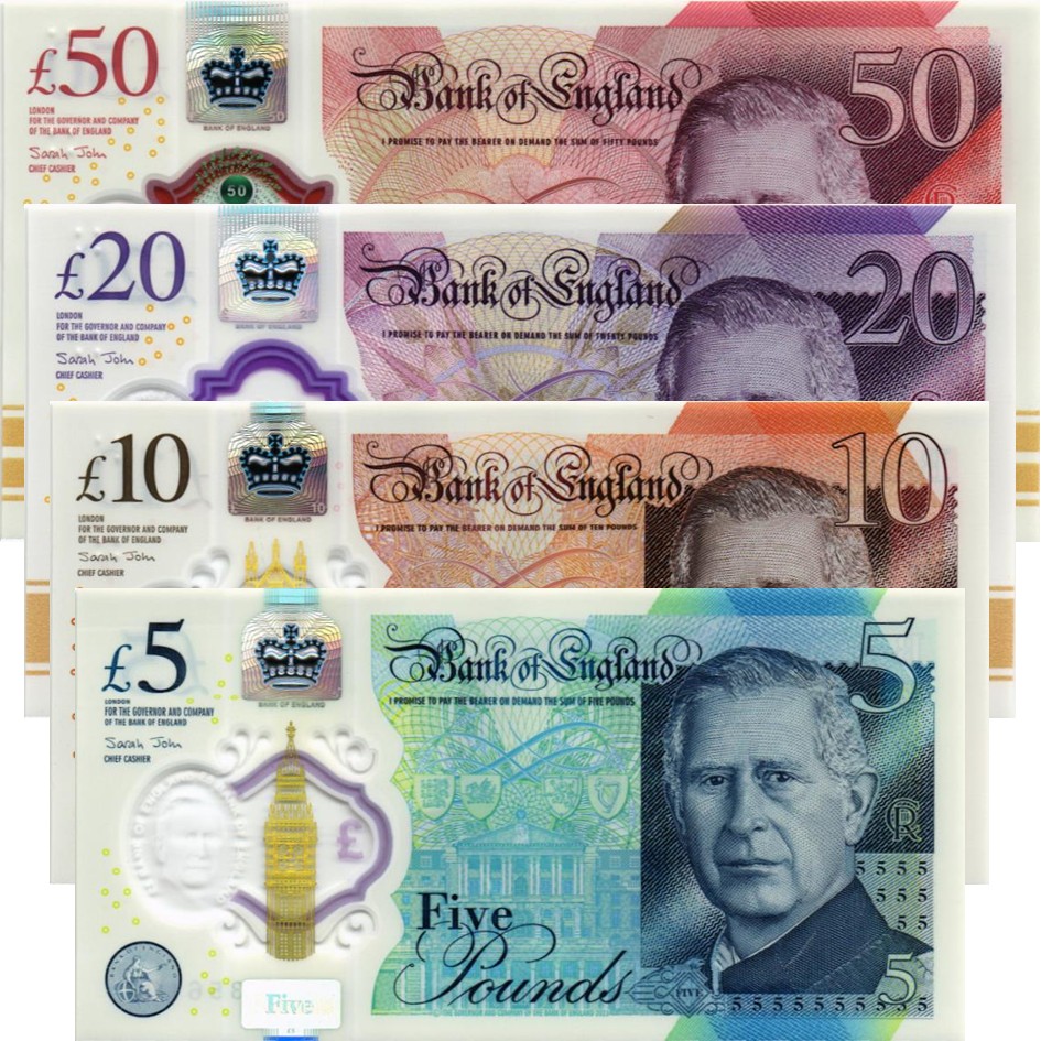 ВЕЛИКОБРИТАНИЯ / АНГЛИЯ НАБОР 5-10-20-50 ФУНТОВ