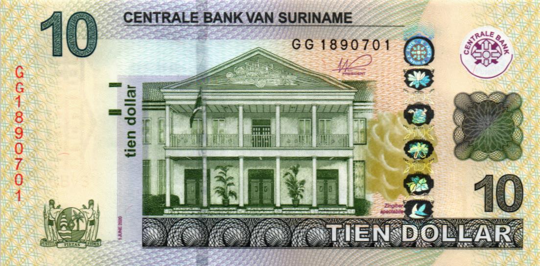 СУРИНАМ 10 ДОЛЛАРОВ