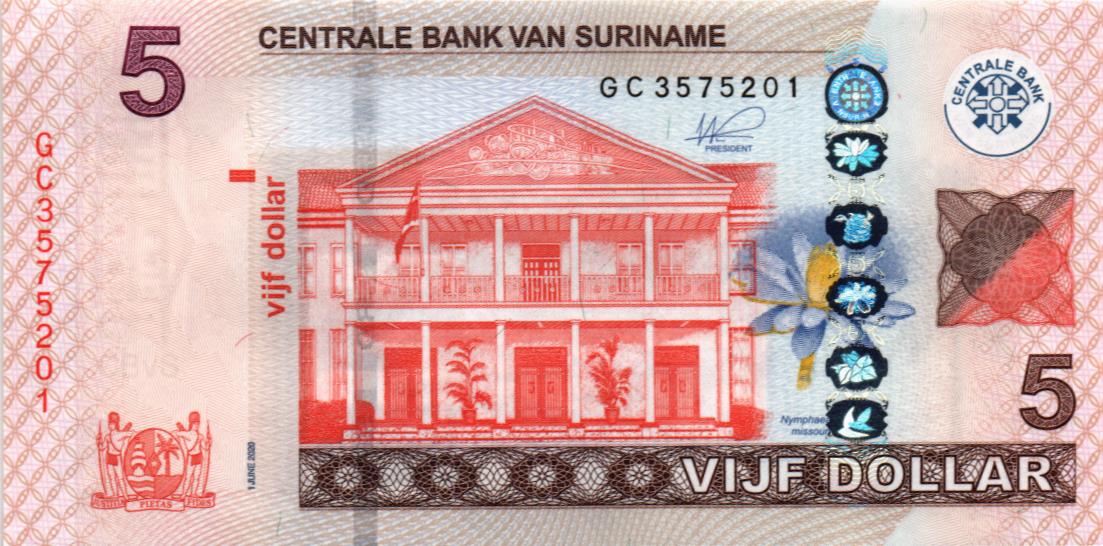 СУРИНАМ 5 ДОЛЛАРОВ