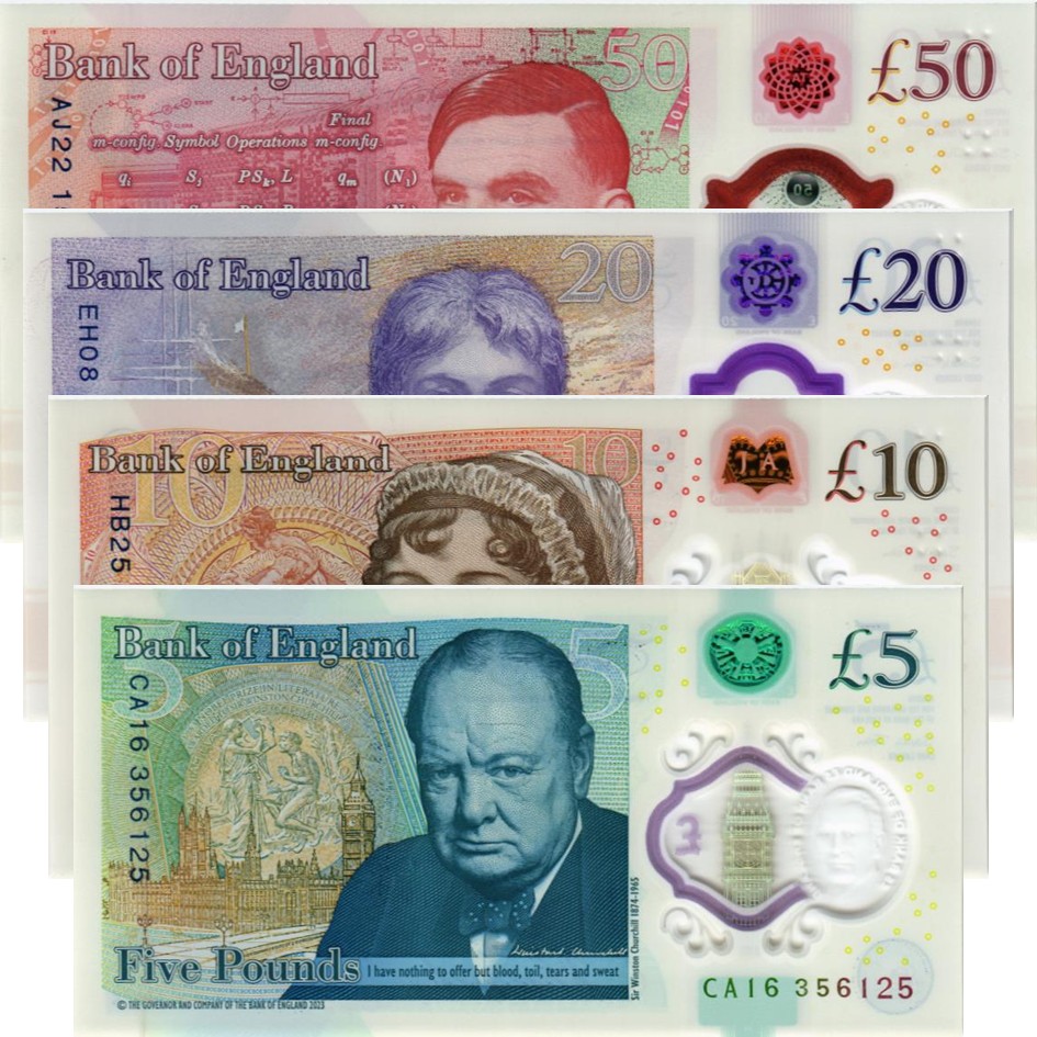 ВЕЛИКОБРИТАНИЯ / АНГЛИЯ НАБОР 5-10-20-50 ФУНТОВ мини 2