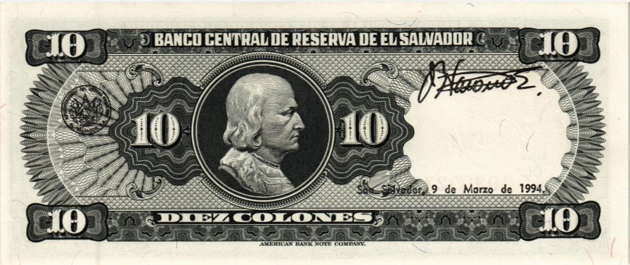 САЛЬВАДОР 10 КОЛОН (17.03.1988 - 09.03.1994) мини 2