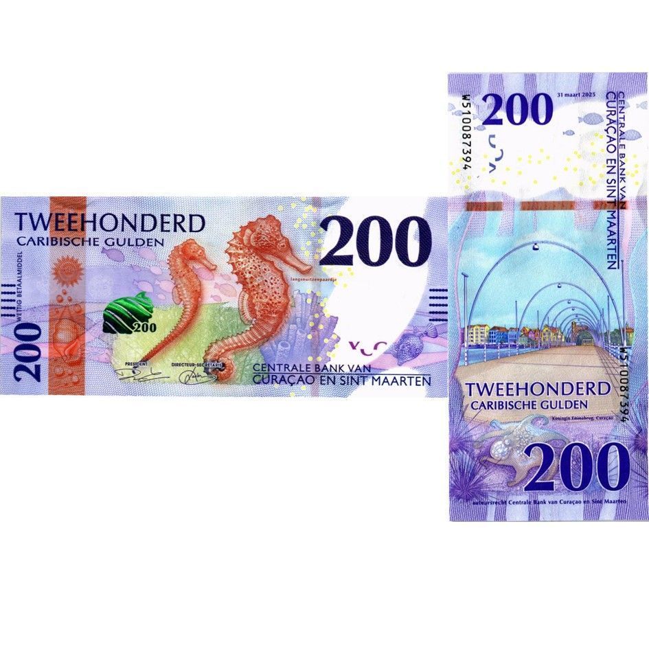 КЮРАСАО И СИНТ-МАРТЕН НАБОР 10-20-50-100-200 ГУЛЬДЕНОВ мини 7