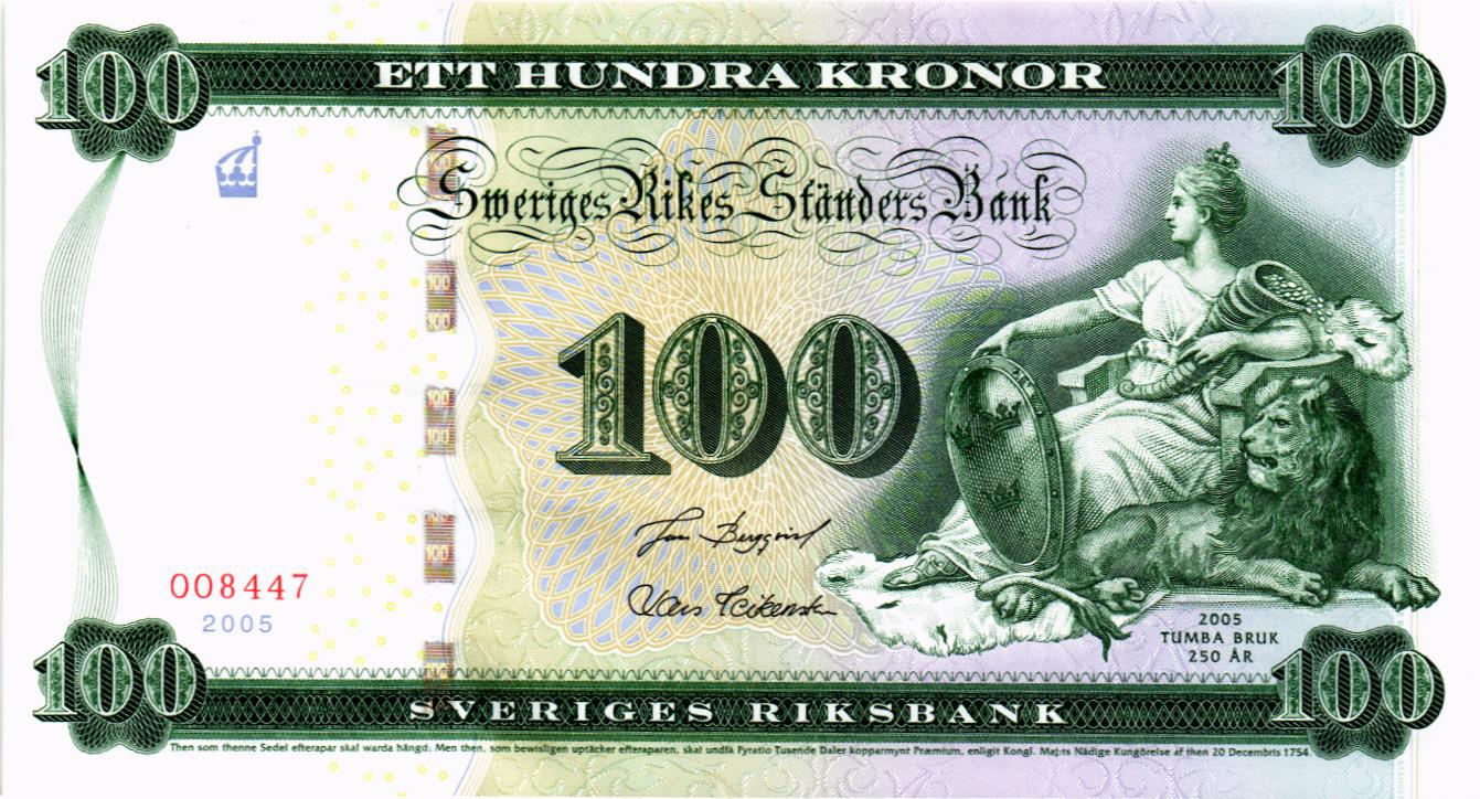 ШВЕЦИЯ 100 КРОН (В БУКЛЕТЕ) мини 2