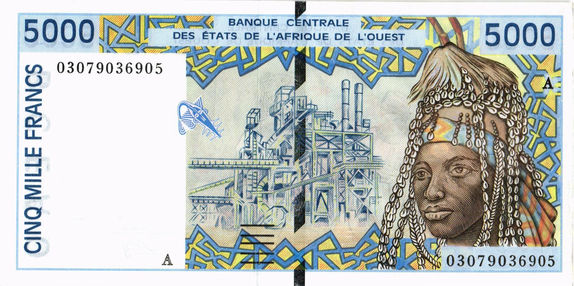 КОТ-Д'ИВУАР 5000 ФРАНКОВ