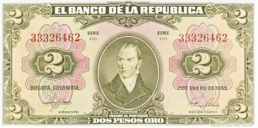 КОЛУМБИЯ 2 ПЕСО (PMG - GRADE 35) мини 3