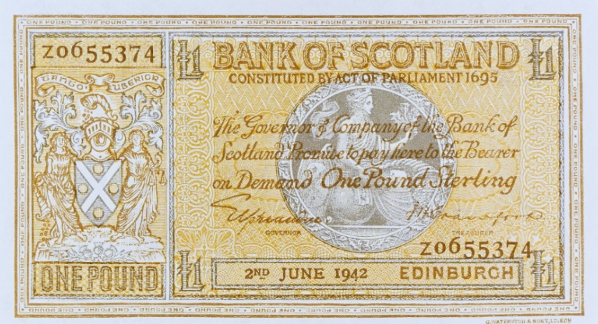 ШОТЛАНДИЯ 1 ФУНТ (PMG - GRADE 66) мини 3