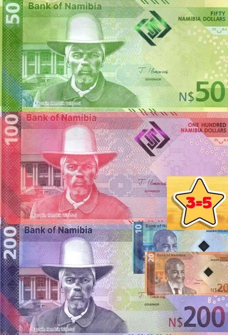 НАМИБИЯ 50 100 200 ДОЛЛАРОВ (10 + 20 в подарок)