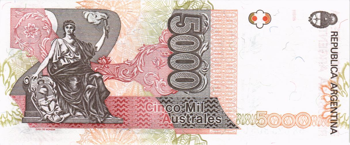 АРГЕНТИНА 5000 АУСТРАЛЕЙ мини 2