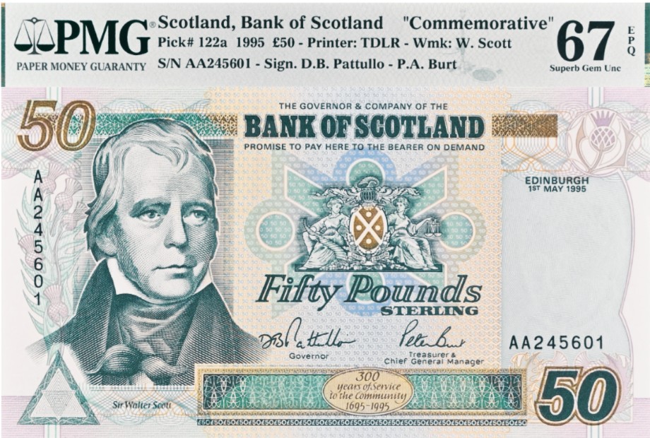 ШОТЛАНДИЯ 50 ФУНТОВ (PMG - GRADE 67)