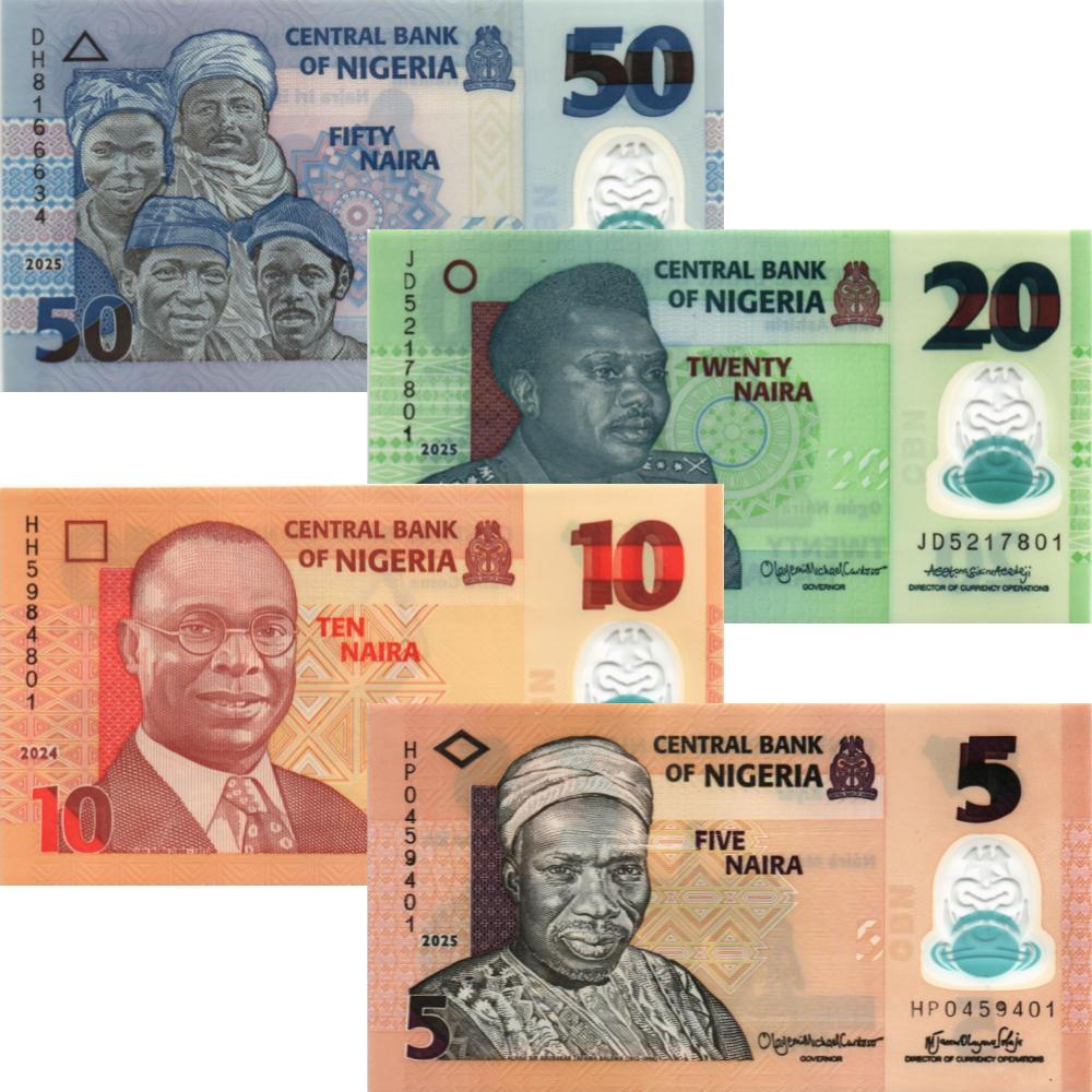 НИГЕРИЯ НАБОР 5-10-20-50 НАЙРА (РАЗНЫЕ ГОДА) мини 1