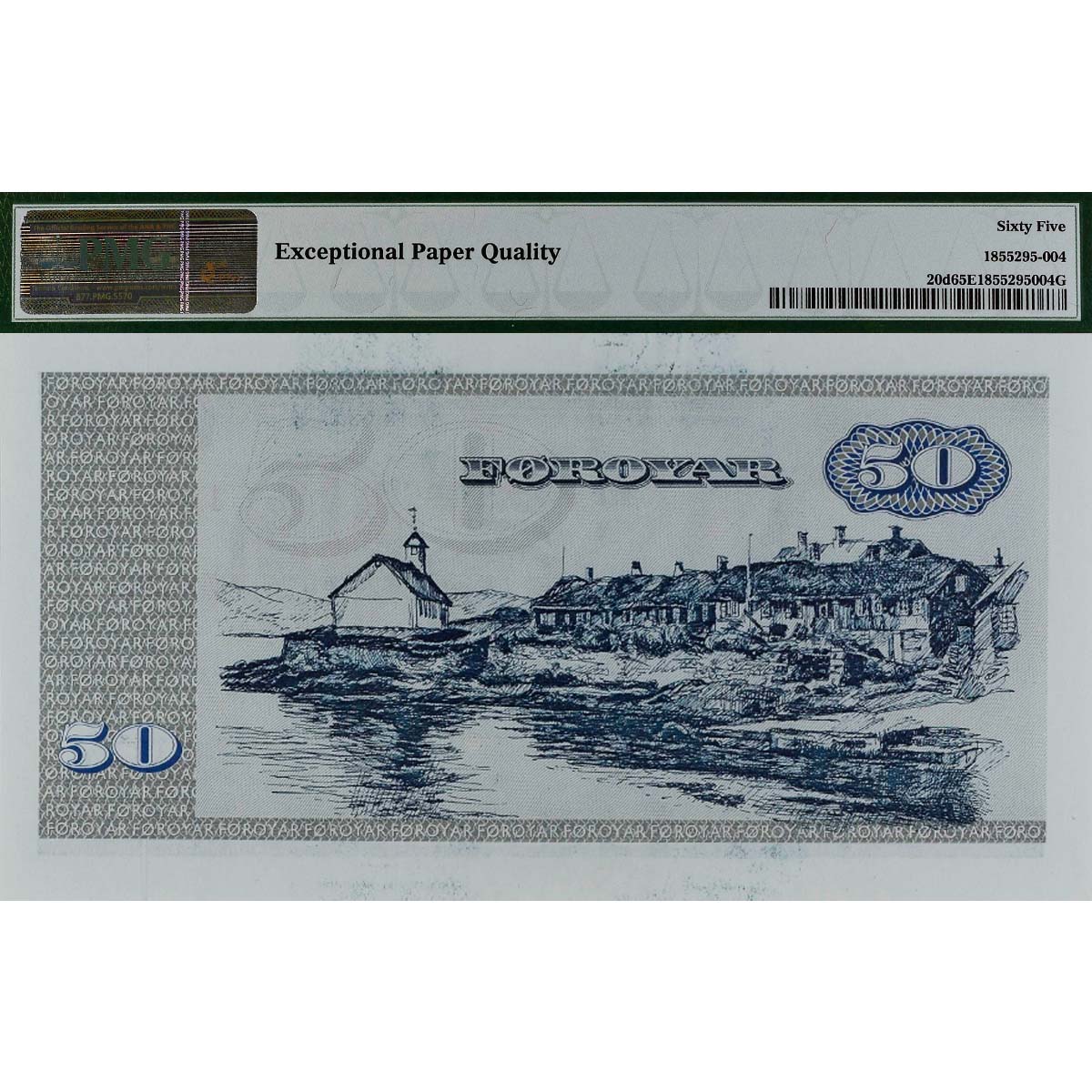 ФАРЕРСКИЕ ОСТРОВА 50 КРОН (PMG - GRADE 65) мини 2