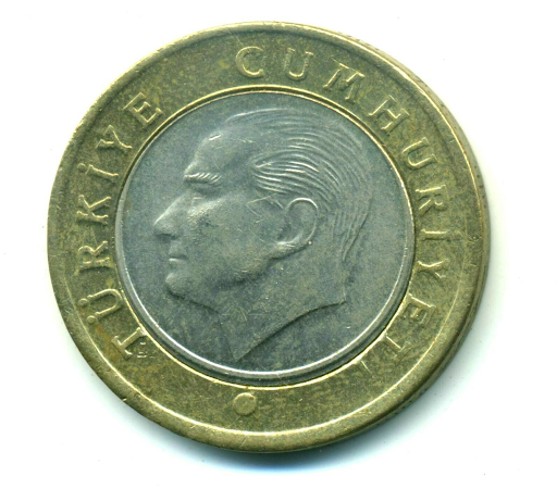 профиль Ататюрка на монетах