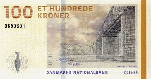 купюра 100 kroner 2009 года выпуска