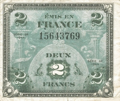 послевоенные дензнаки во Франции
