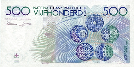 графические элементы на бельгийских деньгах