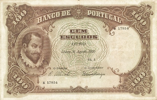 внешний вид старинных денежных средств в Португалии