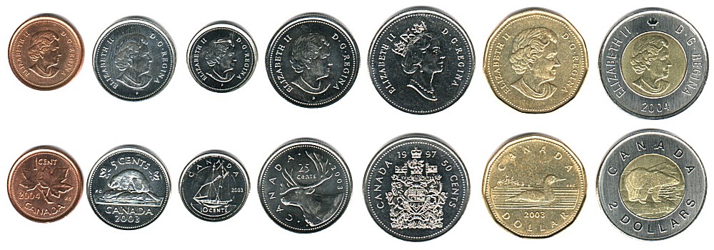 монетные образцы в Канаде