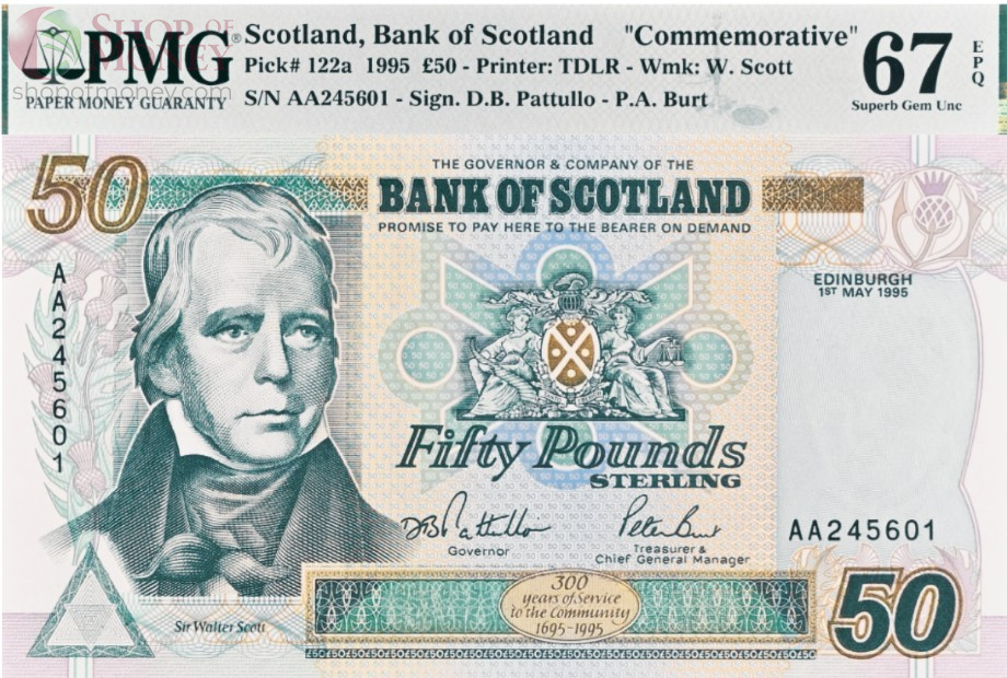 ШОТЛАНДИЯ 50 ФУНТОВ (PMG - GRADE 67) 1