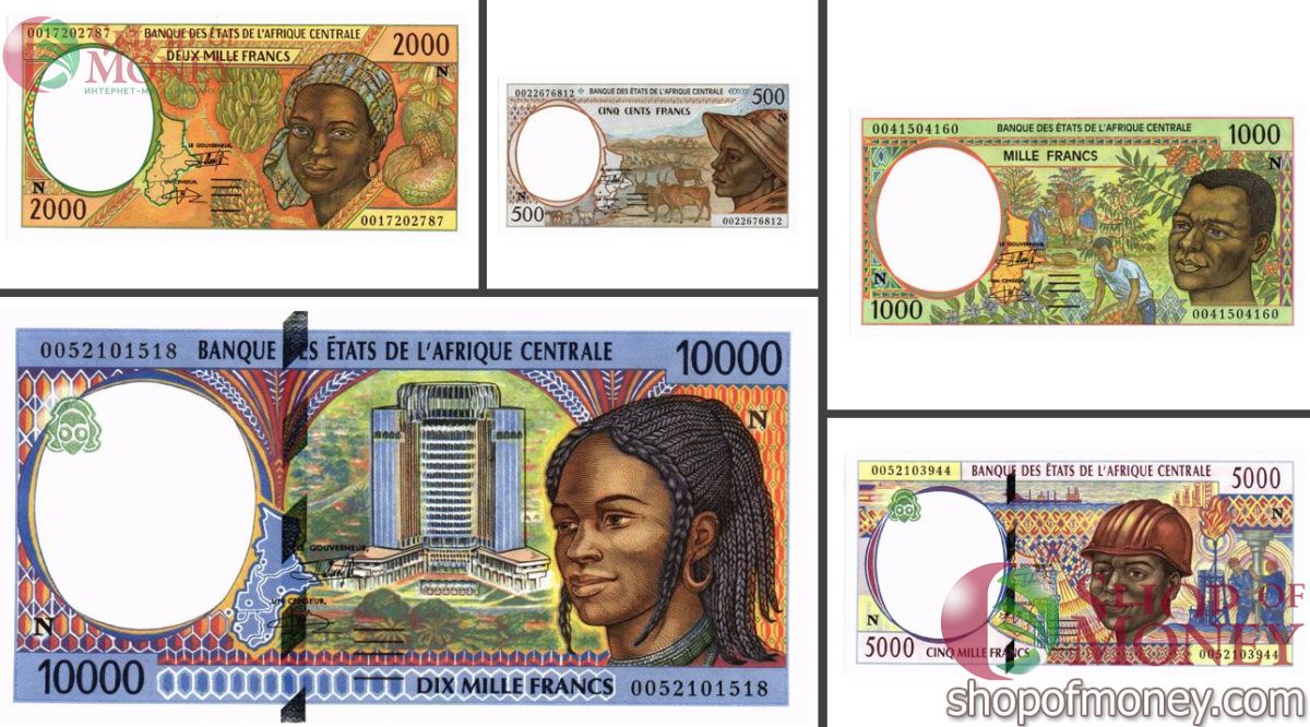 ГОСУДАРСТВА ЦЕНТРАЛЬНОЙ АФРИКИ (ЭКВАТОРИАЛЬНАЯ ГВИНЕЯ) 500-1000-2000-5000-10000 ФРАНКОВ 1